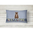 thumbnail image 2 of Carolines Treasures BB5629PW1216 Staffordshire Bull Terrier Chocolate Welcome Canvas Fabric Decorative Pillow, 12H x16W,, 2 of 3