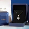 thumbnail image 5 of Gem Stone King 18K Yellow Gold Plated Silver CZ Simulated Diamond Pendant Necklace for Women (6.04 Cttw, Oval 11X9MM, 18 inch Chain), 5 of 5