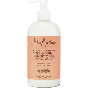 2 Pack - SheaMoisture Curl and Shine Conditioner for Thick, Curly Hair Coconut and Hibiscus to Restore and Smooth Dry Hair 13  oz
