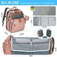 thumbnail image 4 of Diaper Bag Backpack with Changing Station, Large Diaper Bag, Baby Bag, Multifunctional Diaper Bag, Pink, 4 of 7