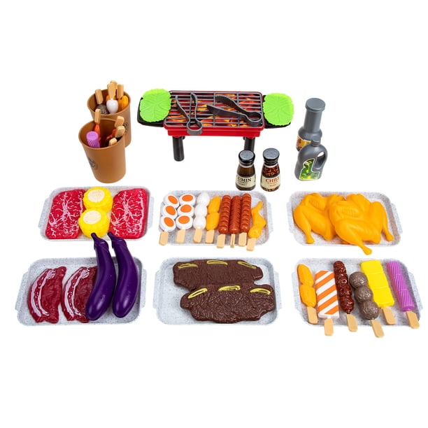 FELTECHELECTR juego de juguetes de barbacoa para niños, juguete de cocina de imitación, modelo de comida, juguete de cocina