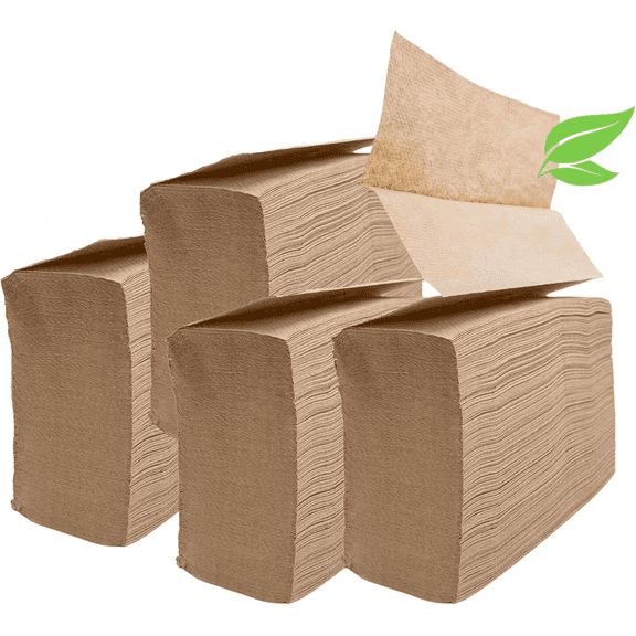 1250ct Brown Organic Unbleached Z-Fold Paper Towels | 100% Post-Consumer Waste, Sustainable Multifold Towels Bulk | Commercial Tri-Fold Recycled Paper Towels for Office, Bathroom, Kitchen Use