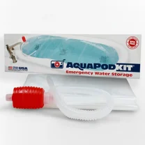 Aquapodkit 65-100 Gallon Emergency Water Storage Bladder BPA Free Food Grade Bathtub Kit with Hand Pump Hurricane Supply - Made in USA! (Box kit)