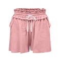 thumbnail image 3 of Summer Clearance 2025! Womens Plus Size Pants,Women Solid Color Wrinkle Elastic Drawstring Waist Shorts Pocket Drawstring Casual Shorts, 3 of 4