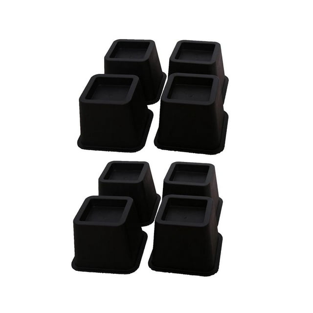 Juego de 8 Piezas Zulema Elevadores de cama Resistentes Color negro Altura 100 mm