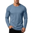 thumbnail image 6 of Mens Shirts Long Sleeve Crew Neck Solid Color Big and Tall Pullover Tops Men's Undershirt Winter Casual Outdoor Sport Base Shirts, 6 of 8