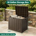 thumbnail image 6 of MAKE CHANGES 30 Gallon Resin Deck Box, Waterproof & Outdoor Small Storage Box for Cushion Storage and Outdoor Delivery Storage, UV Resistant, Lockable, Gray, Brown, 6 of 7