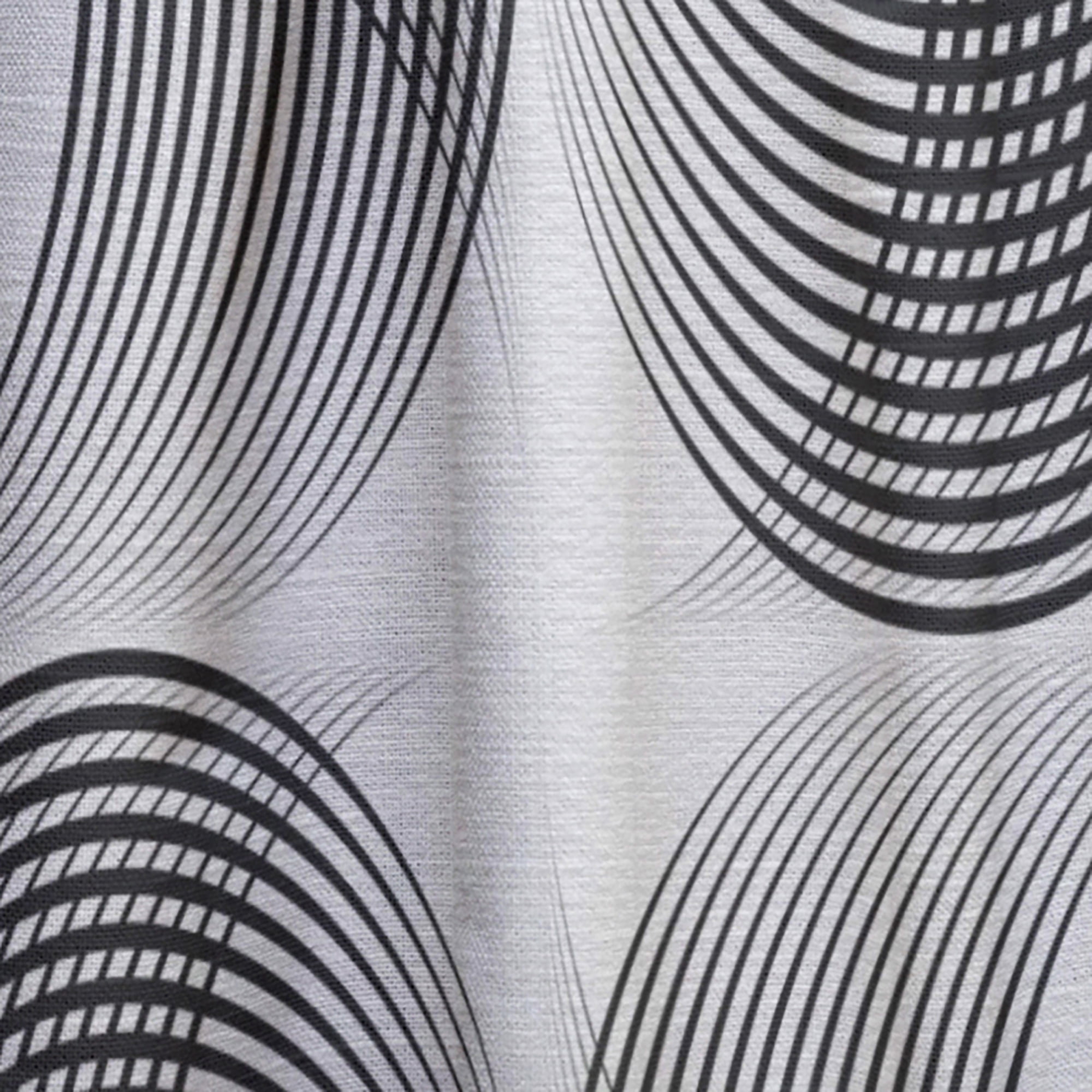 Designart 'Black and White Geometric Pattern IX' Mid-Century Modern Curtain Panel