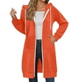 thumbnail image 2 of Long Hoodies for Women 2025 Fall Winter Long Sleeve Zip Up Plain Hooded Sweatshirt Jacket with Pockets, 2 of 6