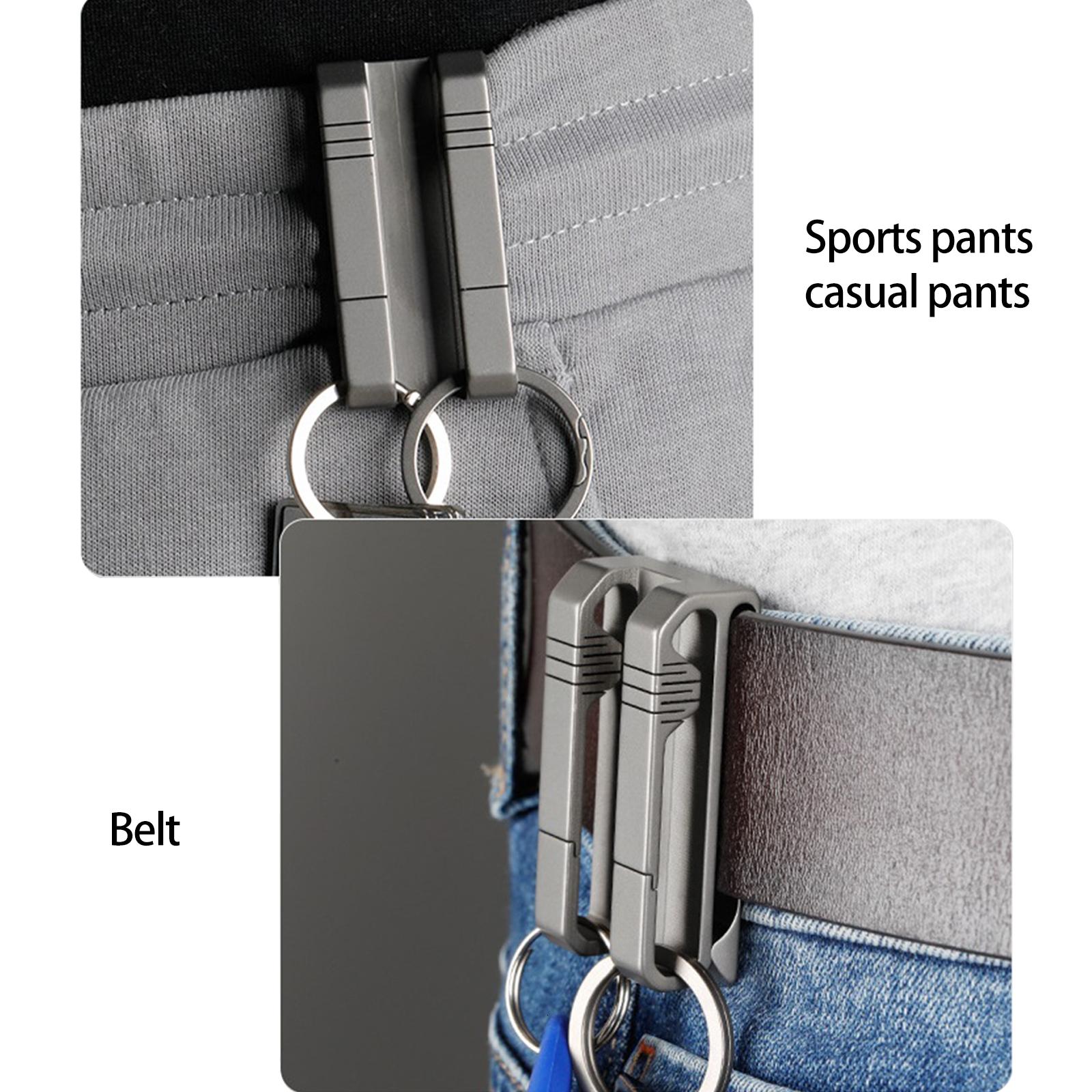 WE-POLUJ Anti-lost for Titanium Alloy Keychain Waist Belt Clip Buckle for Key Ring Holder for Men Car for Key Organizer