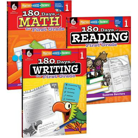 180 Days of Reading, Writing, and Math for First Grade 3-Book (Best Tablet Size For Reading Textbooks)