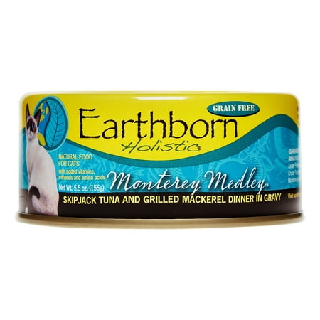 Earthborn Holistic Grain-Free Monterey Medley Tuna & Mackerel Natural Wet Cat Food, 5.5 (Best Holistic Cat Food)