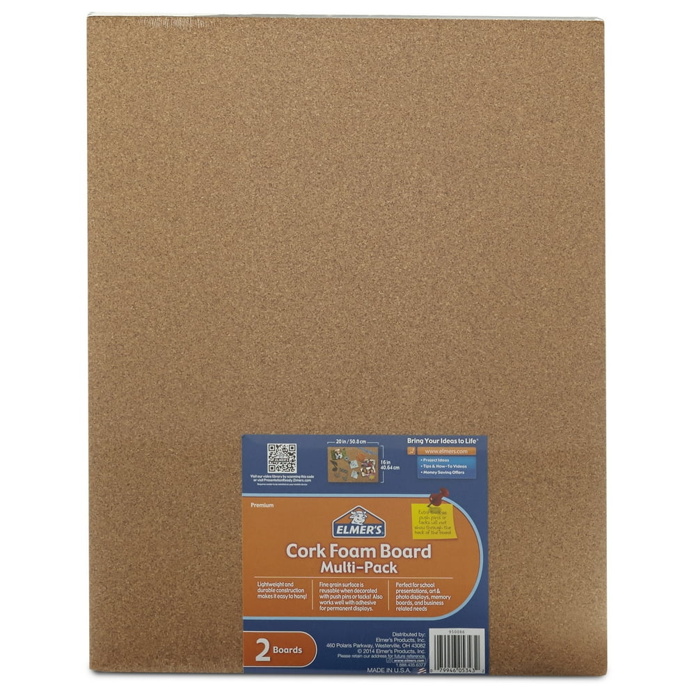 Elmer's Cork Foam Board, 16in x 20in, 2/Pkg.