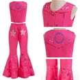 thumbnail image 4 of SUEE Pink Cowgirl Outfit for Girls 70s 80s Hippie Disco Halloween Movie Doll Costume, 3-10Y, 4 of 6