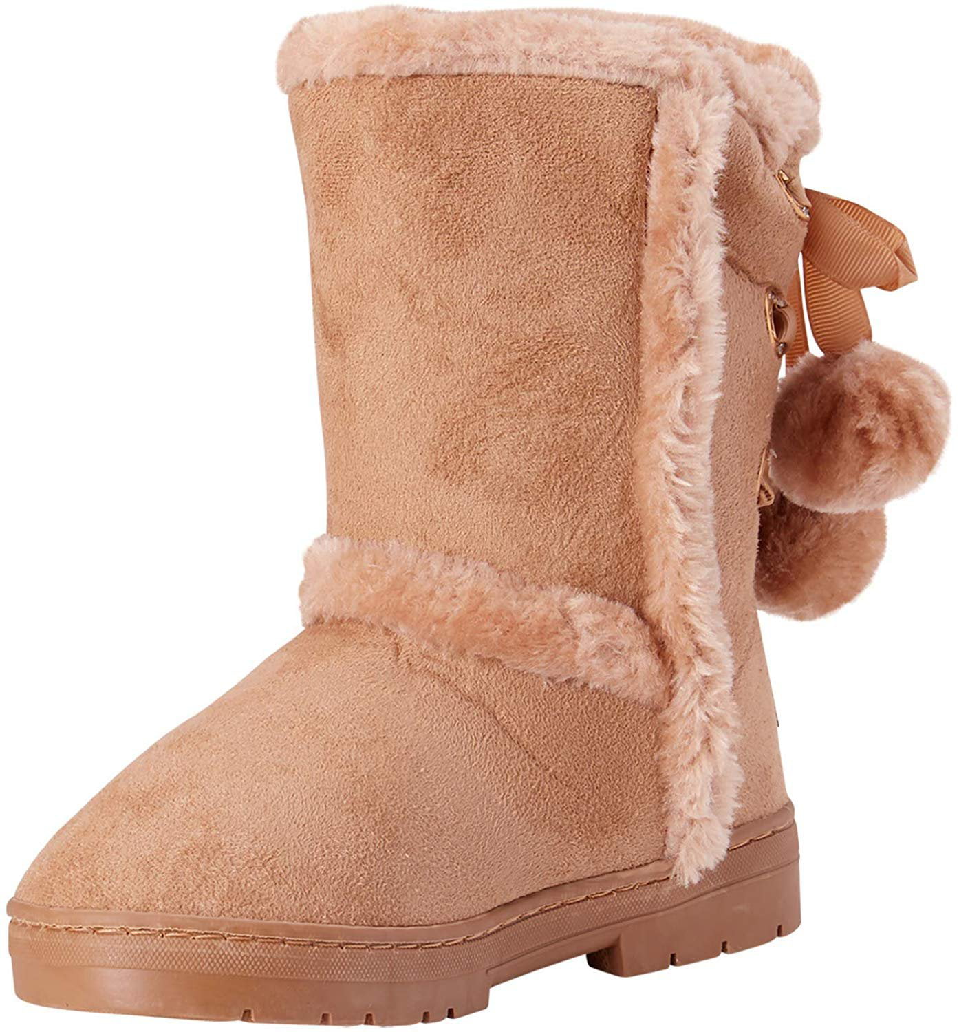Childrens Unisex Spot On Snow Boots With Fur Trim 