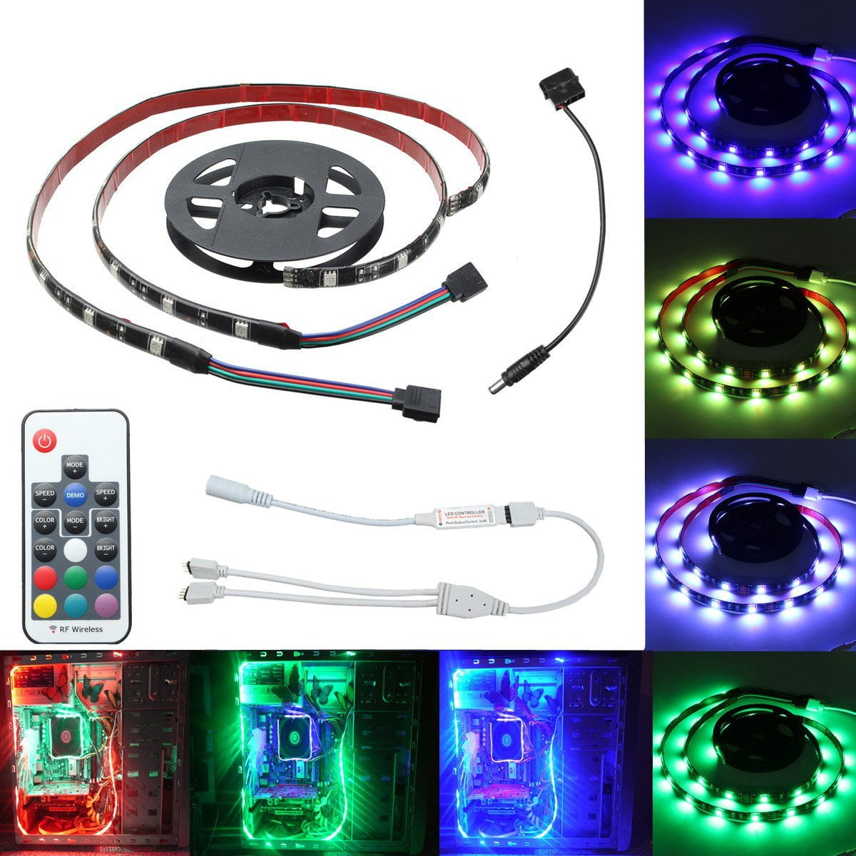 30 LED Strip Light Computer Multi Function String Lights 5050 SMD 50CM Flexible Lighting 17Key