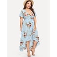 thumbnail image 2 of Vestido maxi bohemio alto bajo asimétrico de cintura de mujer Adepaton WRMH-239-10, 2 of 5