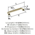 thumbnail image 5 of Amerock Cowrie 5-1/16 inch (128mm) Center-to-Center Golden Champagne Cabinet Pull, 5 of 6