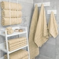 thumbnail image 2 of American Soft Linen Luxury 4 Piece Bath Towel Set, 100% Cotton Turkish Bath Towels for Bathroom, Beige, 2 of 10