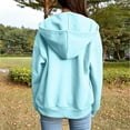 thumbnail image 4 of Blue Hoodies for Women, Polyester Zipper Hoodies for Women, 3Xl Pocket Hoodie, Women'S Zip Up Hoodies Oversized Solid Color Sweatshirt with Pocket Casual Long Sleeve Fall Jackets, 4 of 6