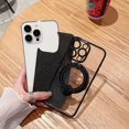 thumbnail image 3 of Magnetic Glitter Case for iPhone 15 Pro Max Compatible with Magsafe,360 Rotating Ring Magnetic Hidden Stand Case,Luxury Bling Full Camera Protector Shockproof Cover for Women Girls-Black, 3 of 9
