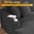 thumbnail image 5 of UIXE 118" Modular Sectional Sofa for Living Room, Modern Corduroy Comfy L Shaped Couch, 3-Seat, Gray, Left Facing Chaise, 5 of 8