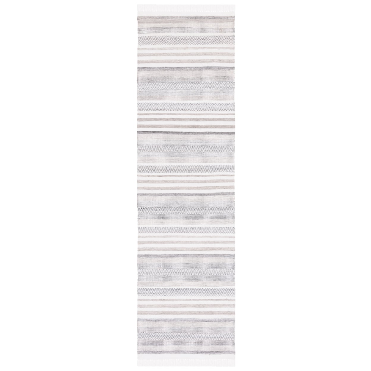 SAFAVIEH Kilim Malena Striped Polyester Area Rug, Ivory/Charcoal, 8' x 10'