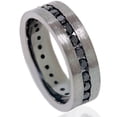 thumbnail image 2 of Pompeii 1 1/10ct Black Diamond Brushed Wedding Mens Eternity Band 14K Black Gold, 2 of 4