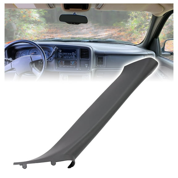 Kojem Windshield Pillar Trim Molding for 1999-2007 Chevy Chevrolet Silverado Suburban GMC Sierra Yukon Cadillac Escalade W/O SPEAKER Replacement for 15262947 Front Right Side Dark Gary