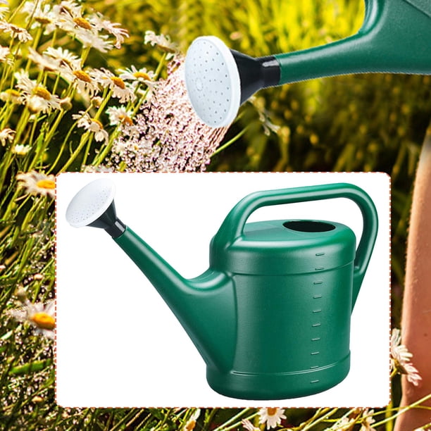 Regadera de jardín, hervidor de agua, herramienta de jardinería ergonómica fácil de usar, boquilla extraíble para flores, granjas, vegetales y césped. 10 litros