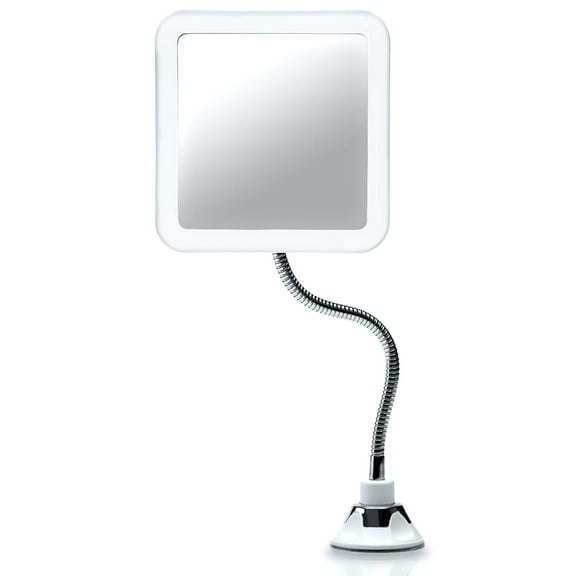 HPZZ Flexible Magnifying Mirror 10X with LED Light and Gooseneck, Lighted Travel Makeup Mirror, Lock Suction, Natural Daylight LED, Cordless and Portable