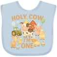 thumbnail image 3 of Inktastic Holy Cow I'm One Boy Farm Animal Birthday Boys or Girls Baby Bib, 3 of 4