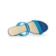 thumbnail image 4 of BLISSFUL STEP Women's Strappy Block Heel Slides Mules Sandals Blue 6.5, 4 of 7