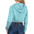 thumbnail image 3 of Doublju Women's Raglan Sleeve Crop Zip Up Hoodie With Kangaroo Pocket, 3 of 4