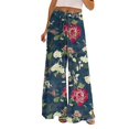 thumbnail image 6 of kaondbfi Dress Pants Women Petite High Waisted Wide Leg Summer Beach Vacation Women's Pants Casual Trousers, 6 of 8