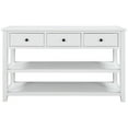 thumbnail image 2 of Bellemave Retro Design Console Table with 3 Drawers and 2 Open Shelves,Solid Wood Sofa Table with Pine Solid Wood Frame and Legs for Entryway,Hallway,Living Room(Antique White), 2 of 17