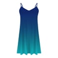 thumbnail image 4 of qolati Summer Dresses for Women 2025 Gradient Print Spaghetti Strap Casual Swing Tank Dress V-Neck A Line Beach Cover Up Mini Dress, 4 of 6
