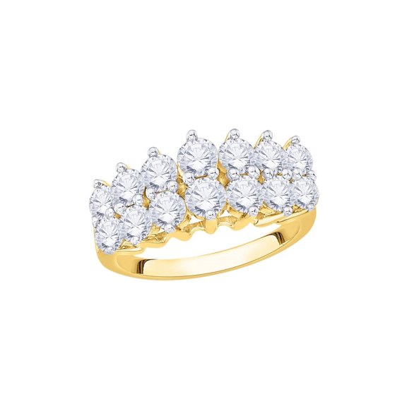 Diamond Anniversary Ring in 10K Yellow Gold (2 cttw) (I-Color, SI3/I1-Clarity) (Size-8.5)