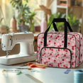 thumbnail image 4 of ZIATUBLE Cherry Travel Sewing Machine Bag Daisy Portable Padded Storage Universal Sewing Machine Case and Organizer Soft Sewing Kit Storage Compatible with Most Standard Sewing Machines, 4 of 7