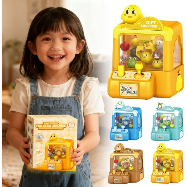 Mini Máquina de Garra de Animal - Electrónica Arcade Game para Niños y Niñas de 3-8 Años - Linda Máquina Expendedora de Peluches para Diversión de Juegos Pequeños en Casa E Interiores, 3.7 X 3.7 X