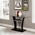 thumbnail image 2 of Furniture of America Manhattan Contemporary Glass Top Sofa Table in Glossy Black, 2 of 5