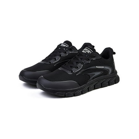

Ymiytan Men Casual Shoes Breathable Running Shoe Lace Up Sneakers Daily Fashion Sneaker Non-slip Lightweight Trainers Black White 7
