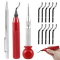 thumbnail image 1 of 13Pcs Deburring Tool Kit Hand-held Sharp Deburring Cutters Precision Edge Burr Remove Tool with 10 Pcs High Speed Steel Blades Scribing Pen for 3D Printing Resin Art Metal Work, 1 of 11