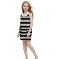 thumbnail image 4 of Juslio Girl Dresses Casual Sleeveless Pockets Summer Beach A-line Knee Length Black Halter Dress, 4 of 5