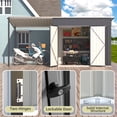thumbnail image 3 of YODOLLA Outdoor Open-Sided Storage Shed, 8x6 Sheds & Outdoor Storage with 56 Sq. Ft Covered, 2-in-1 Tool Shed with Attached Hardtop Metal Pergola Gazebo, 3 of 8