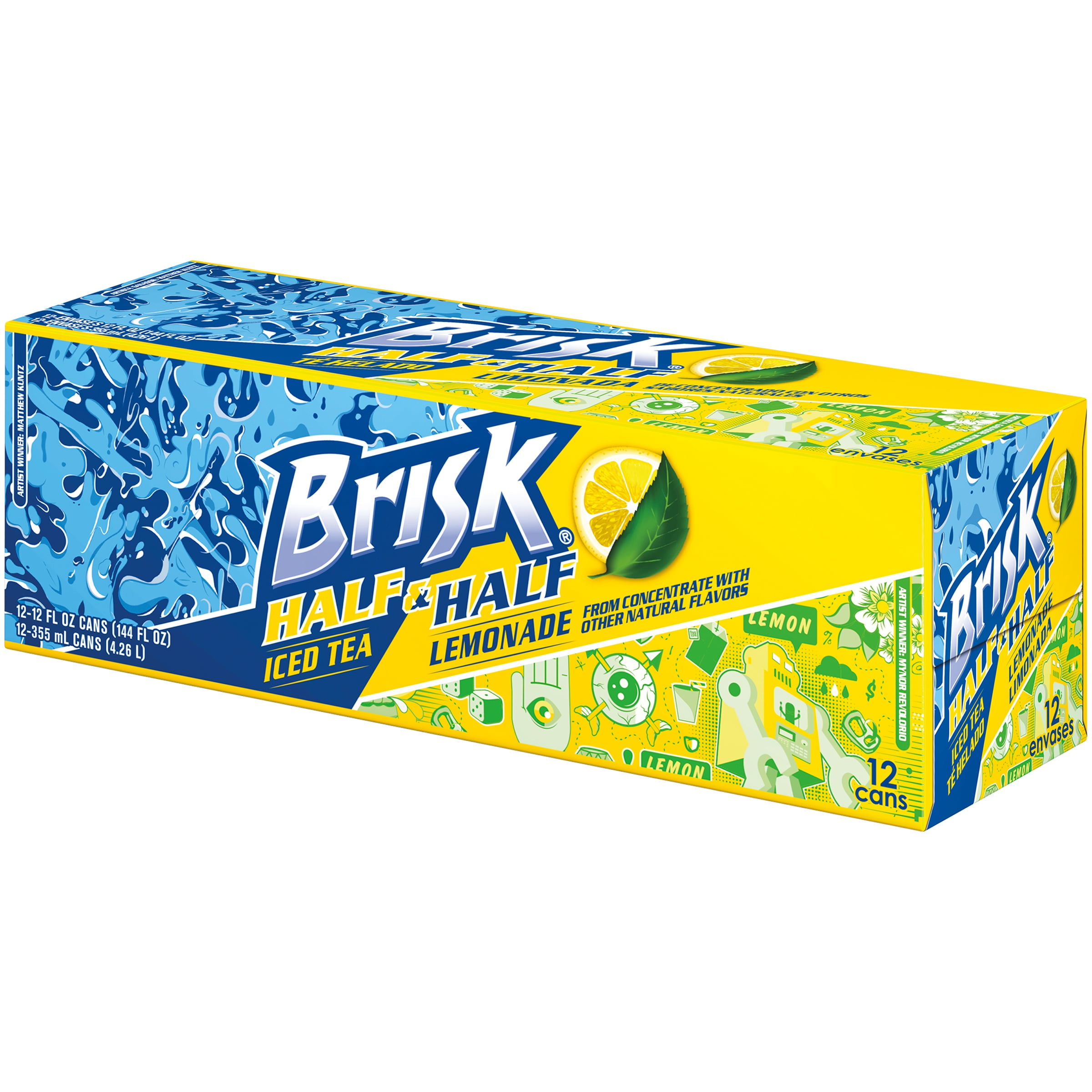 Lipton Brisk Half & Half Lemonade Iced Tea, 12 Fl. Oz., 12 Pack