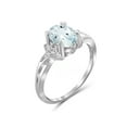 thumbnail image 3 of JewelersClub Aquamarine Ring December Birthstone Jewelry – 1 1/7 Carat Aquamarine Sterling Silver Ring Jewelry with White Diamond Accent – Gemstone Rings with Hypoallergenic Sterling Silver, 3 of 4
