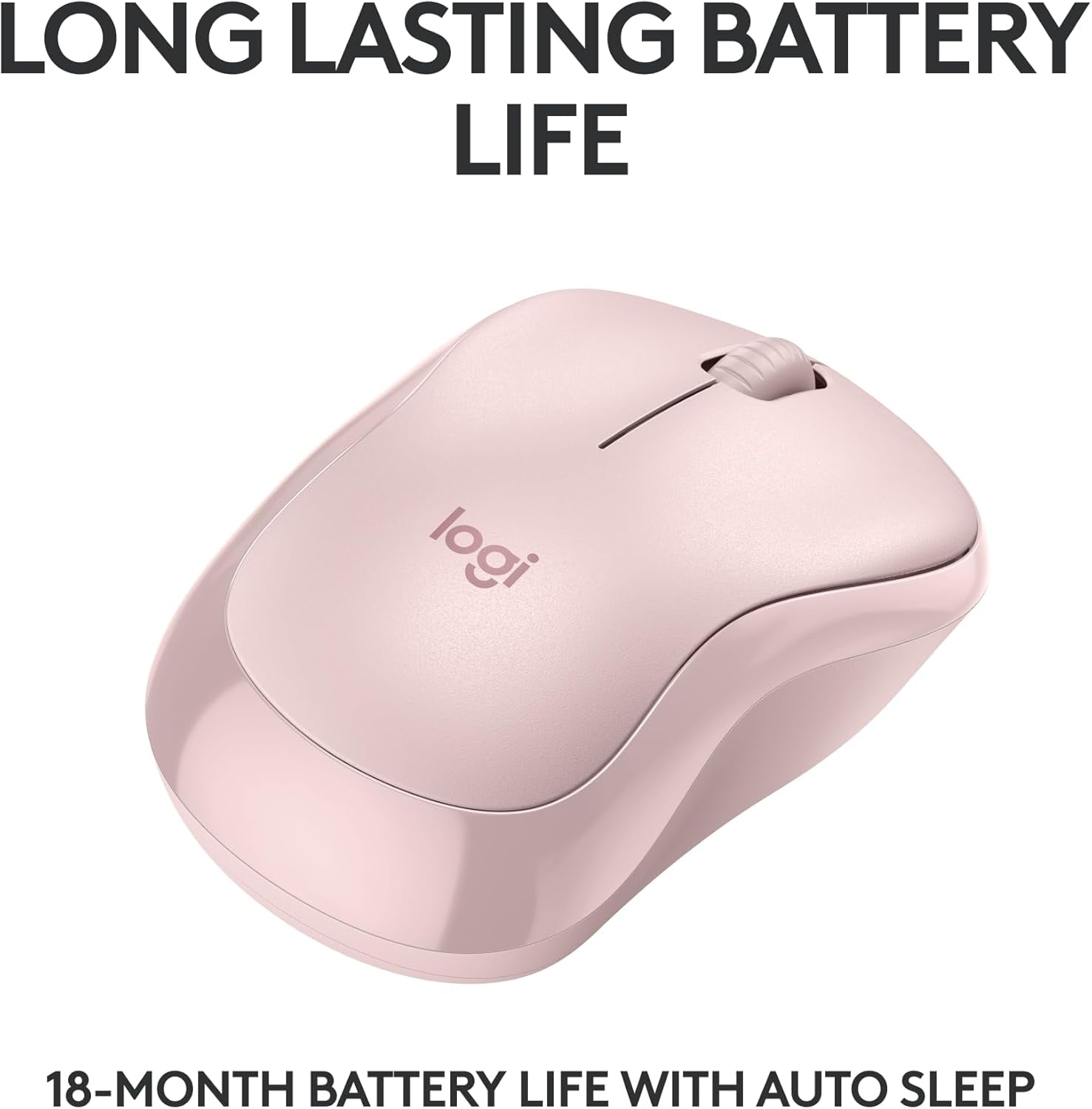 M240 Silent Bluetooth Mouse, Wireless, Compact, Portable, Smooth Tracking, 18-Month Battery, for Windows, macOS, ChromeOS, Compatible with PC, Mac, Laptop, Tablets - Rose