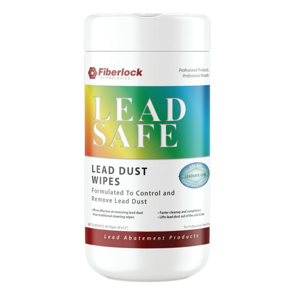 Fiberlock Lead Safe Dust Wipes, Clear, 90 Wipes
