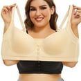 thumbnail image 6 of Siilsaa Front Close Bras Women's Underarm-smoothing With Seamless Stretch Wireless Lightly Lined Comfort Bra Light Yellow,46E, 6 of 6